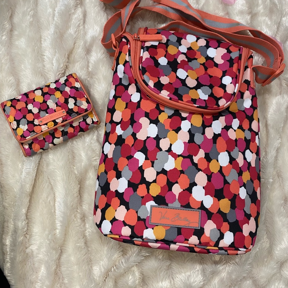 Vera Bradley Pixie confetti cooler and wallet